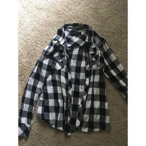 Fox White and Black flannel